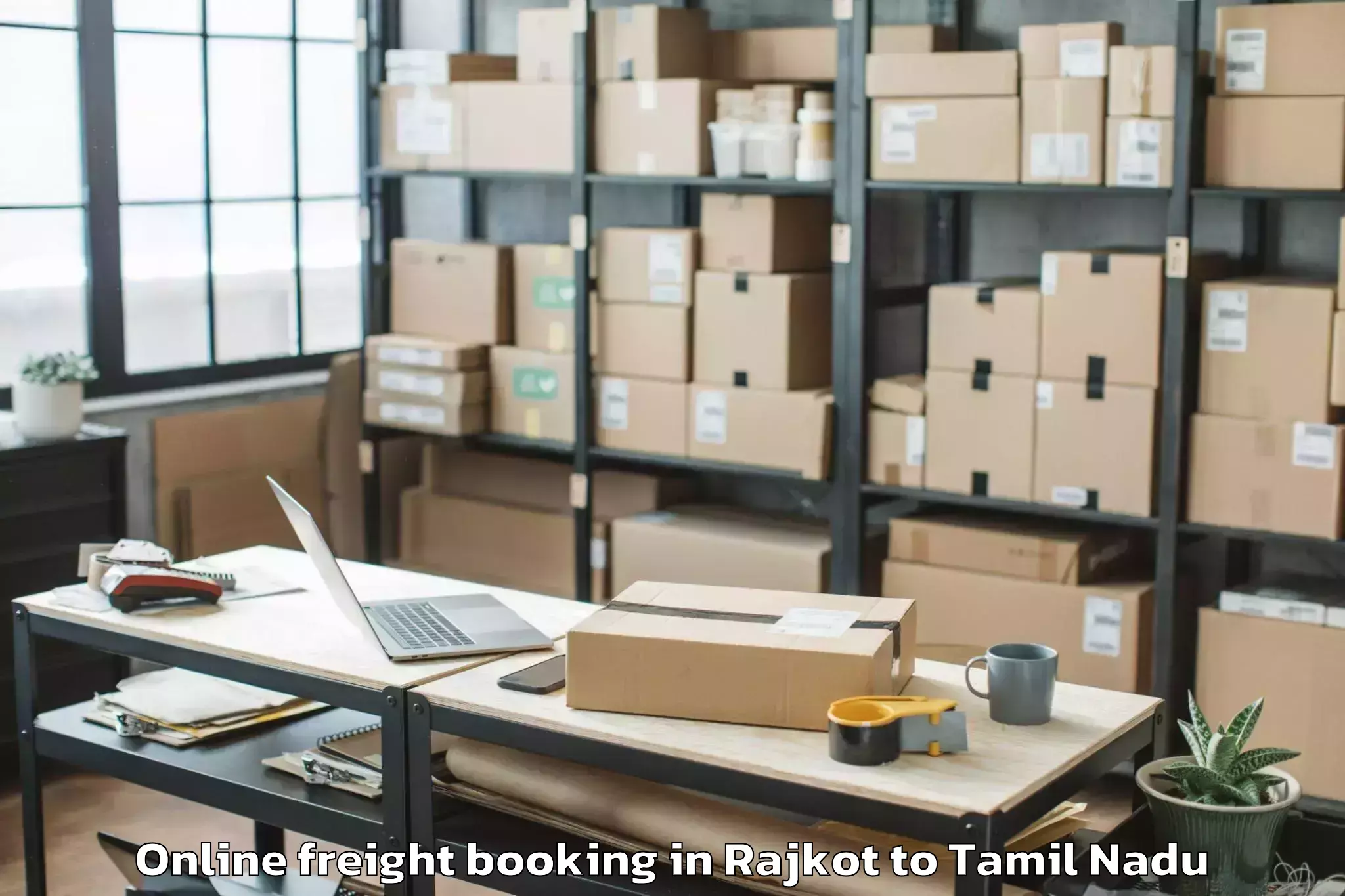 Easy Rajkot to Thanjavur Airport Tjv Online Freight Booking Booking